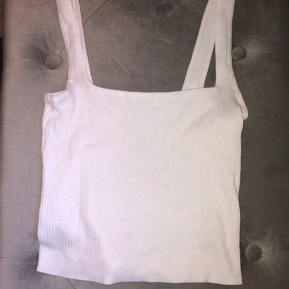 white square neck top